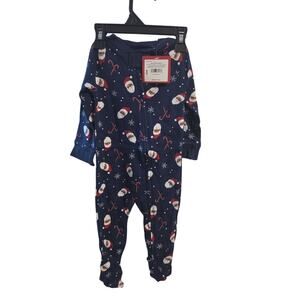 Navy Blue Santa Wondershop 3mo-6mo Baby Christmas Pajamas One Piece NWT
